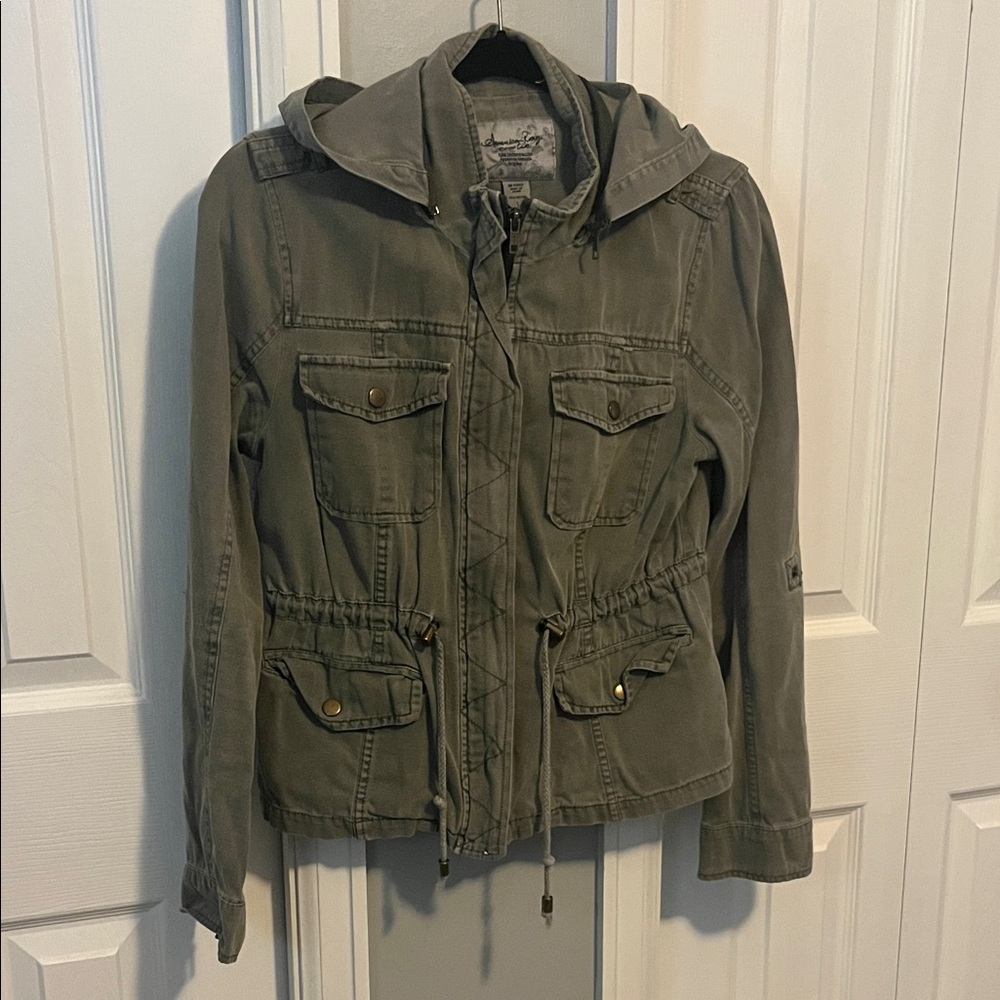 Women's Olive Hooded Jacket
